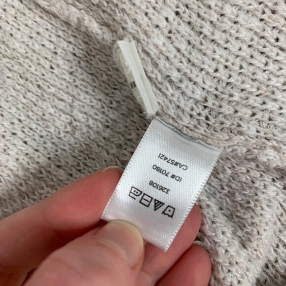 Lou and Grey Knit Cardigan Sweater Draped Open front Oatmeal Grey Beige Large - Picture 9 of 12